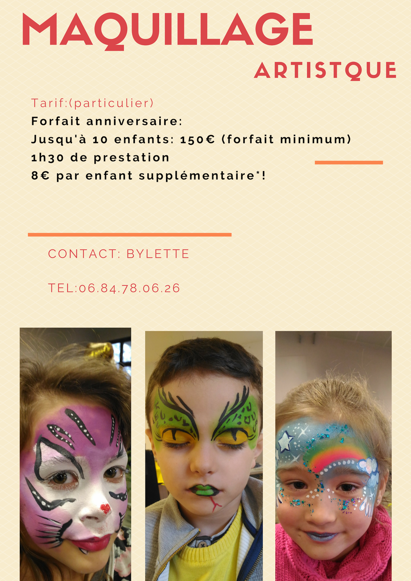 Maquillage pour enfants, fêtes, anniversaire Toulouse